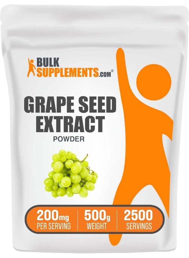 BulkSupplements مسحوق مستخلص بذور العنب من BulkSupplements.com - مكملات عشبية، مكملات مضادة للأكسدة - 200 ملغ من مسحوق مستخلص بذور العنب لكل حصة، خالي من الغلوتين (500 جرام - 1.1 رطل) - Image 1